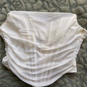 Ravel White Mesh Detail Skirt